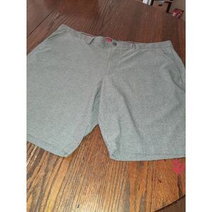 Mens Size 38 George Grey High Rise Flat Front Shorts with Pockets